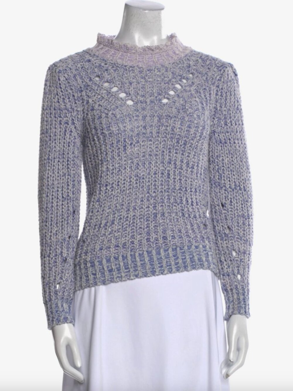 ISABEL MARANT ETOILE MOCK NECK SWEATER IN BLUE/PURPLE SIZE EU 36 / US 4